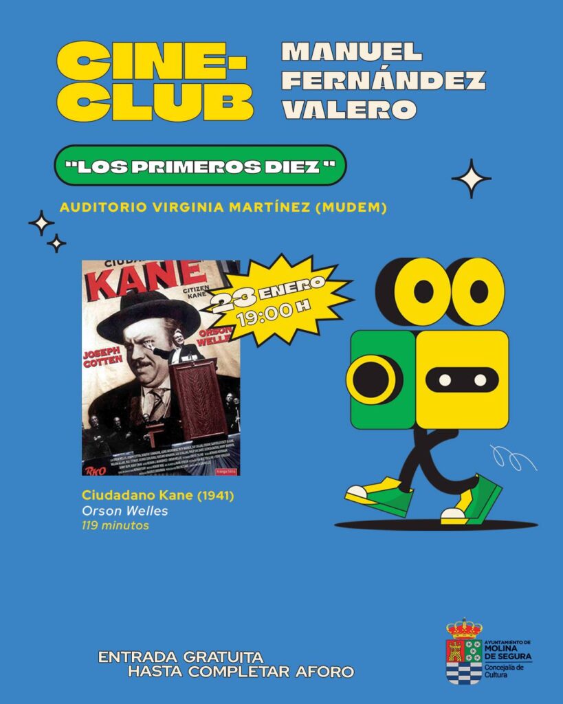 Cultura Molina Cine Club 'Manuel Fernández Valero' Proyección 'Ciudadano Kane' Día 23 CARTEL