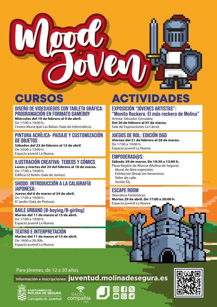Juventud Molina Programación actividades y cursos formativos 'MOOD JOVEN' febrero abril 2025 CARTEL
