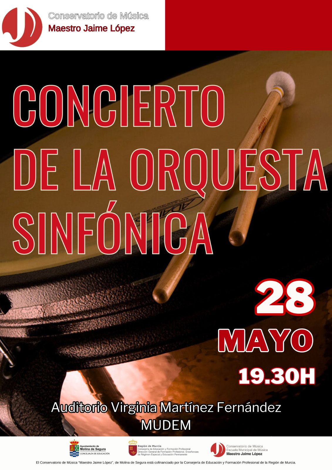 Conservatorio Música Molina Conciertos fin de curso Orquesta Sinfónica del Conservatorio Día 28