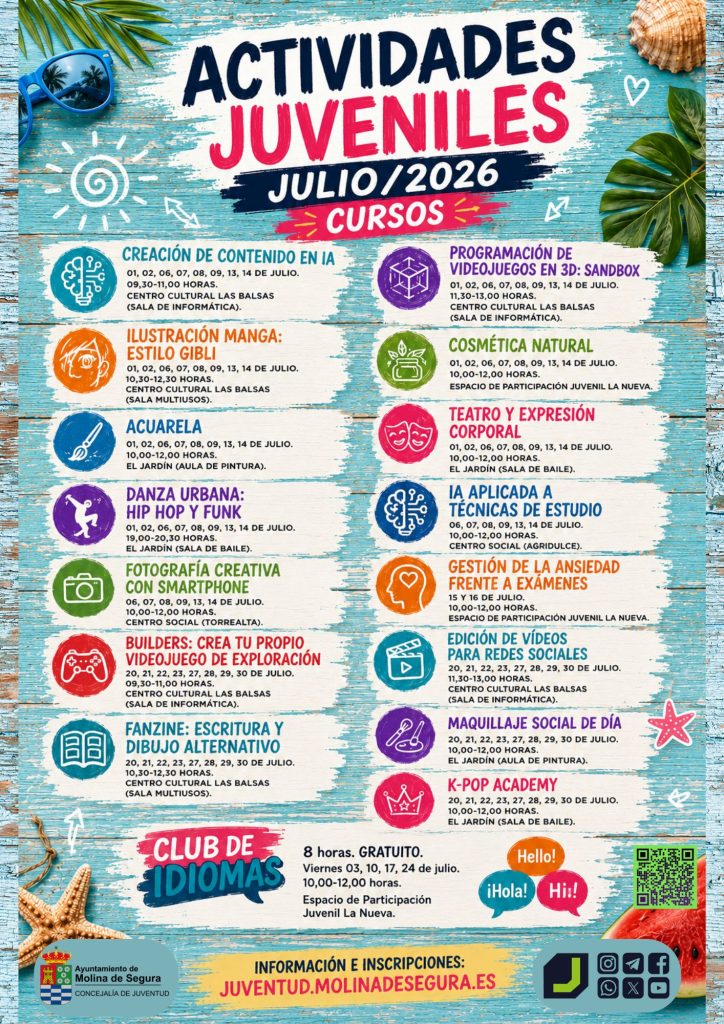 Juventud Molina Programación cursos julio 2026 CARTEL
