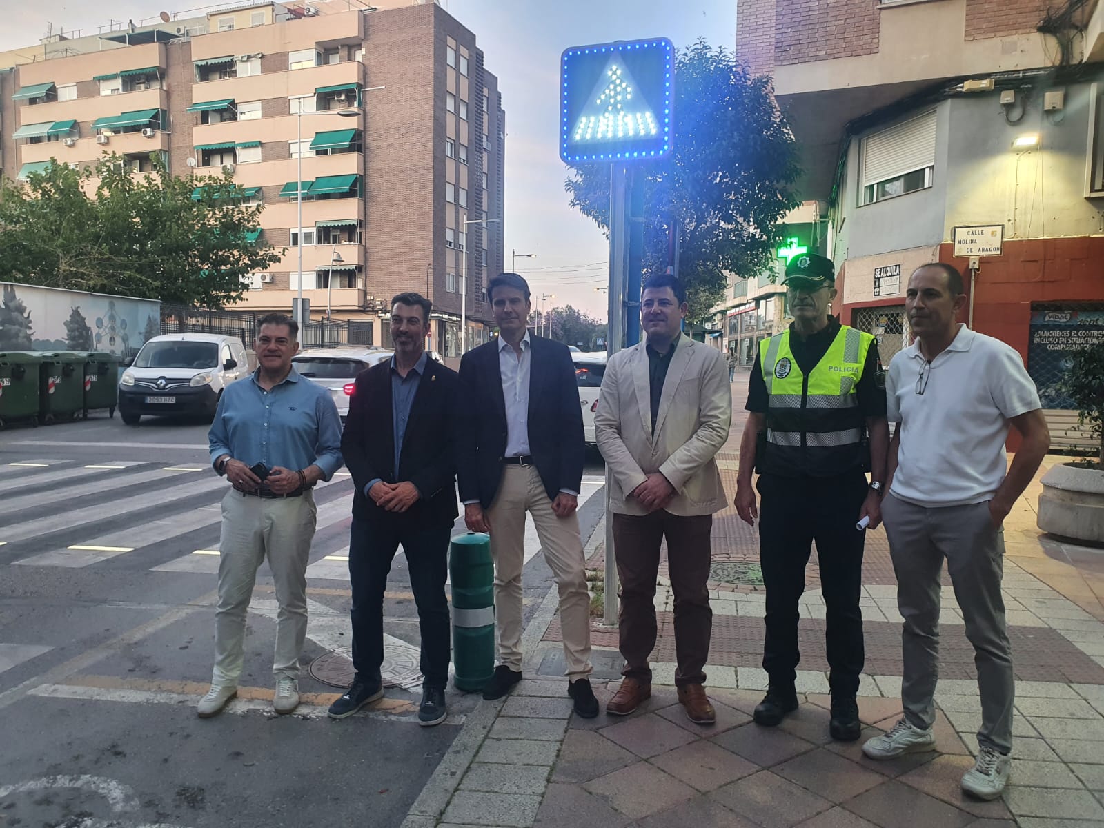 Movilidad V. Pública Obras instalación pasos peatones inteligentes Puesta en servicio Foto1