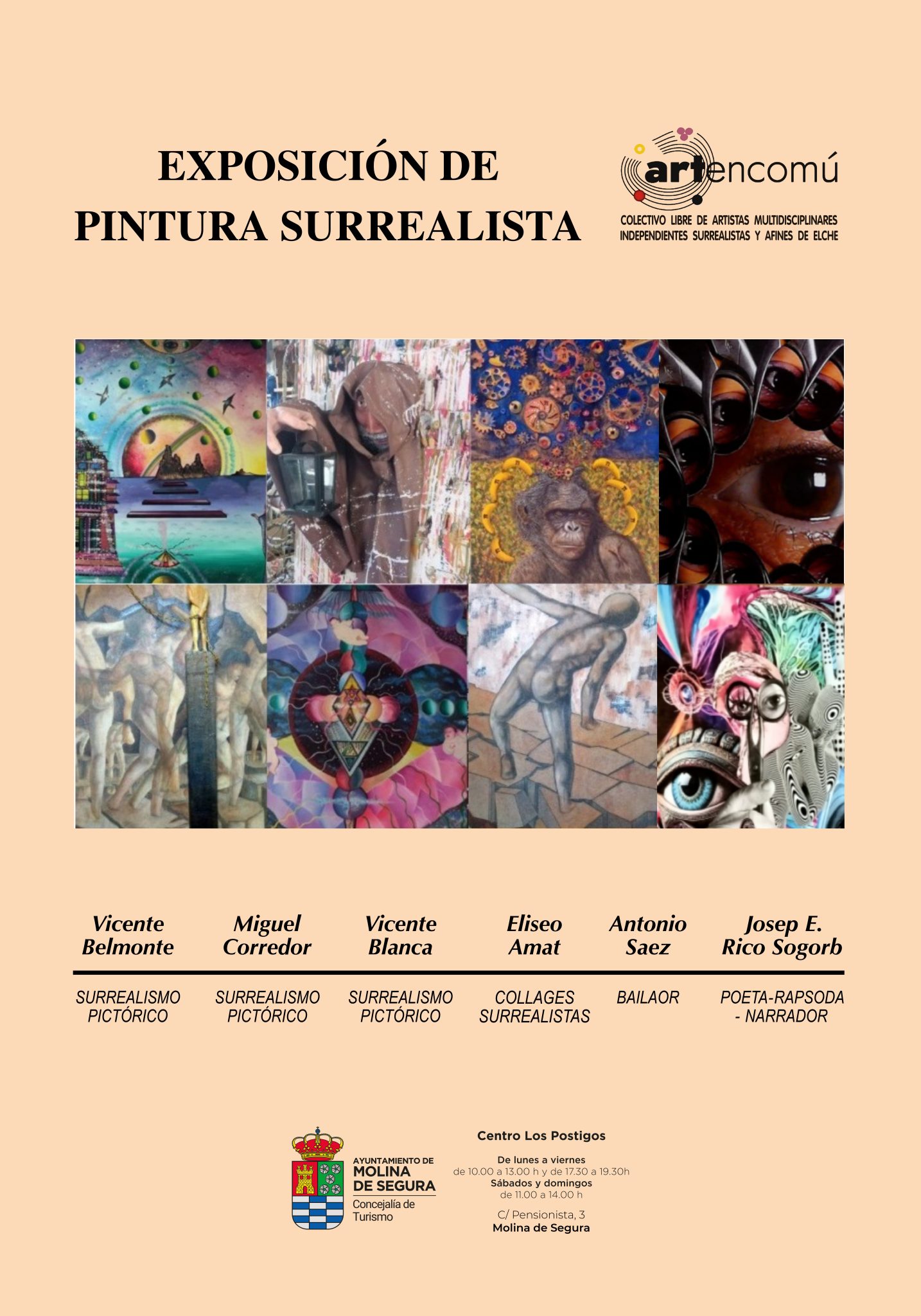 Exposición de pintura surrealista de Art en Comú-Centro Los Postigos-Molina-Inauguración-Día 18-CARTEL_page-0001 Exposición de pintura surrealista de Art en Comú Centro Los Postigos Molina Inauguración Día 18 CARTEL page 0001